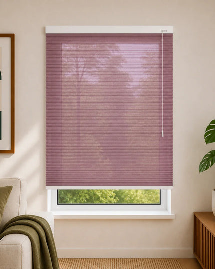 Store plissé up & down sur-mesure - nid d'abeille - Rose