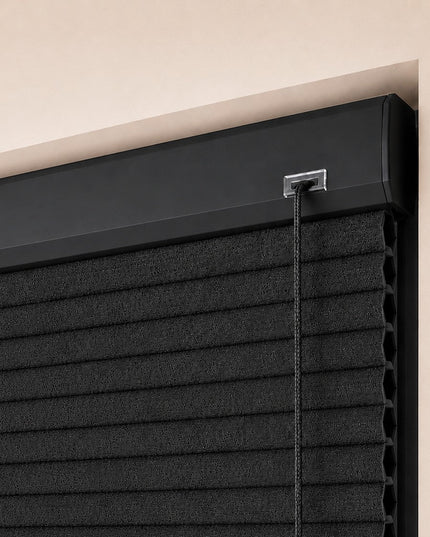 Store plissé up & down sur-mesure - nid d'abeille - Noir