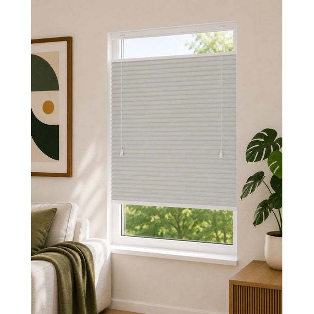 Store plissé up & down sur-mesure - nid d'abeille - Vert olive