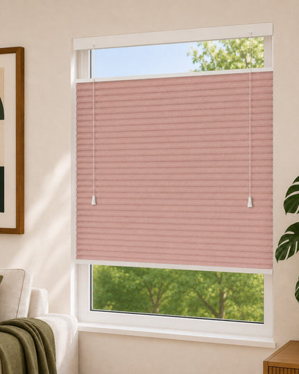 Store plissé up & down sur-mesure - nid d'abeille - Taupe