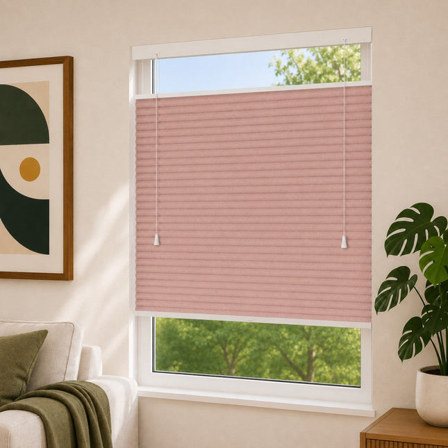 Store plissé up & down sur-mesure - nid d'abeille - Taupe