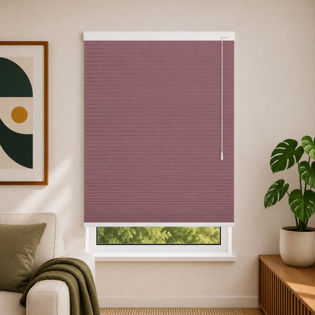 Store plissé up & down sur-mesure - nid d'abeille - Rose