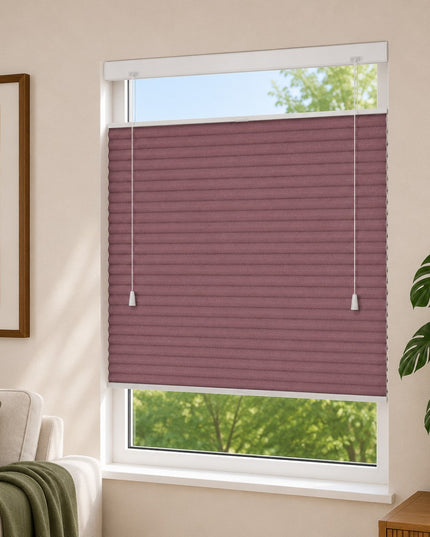 Store plissé up & down sur-mesure - nid d'abeille - Rose