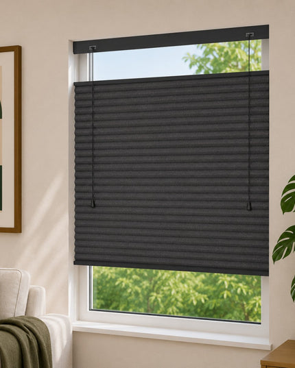Store plissé up & down sur-mesure - nid d'abeille - Anthracite