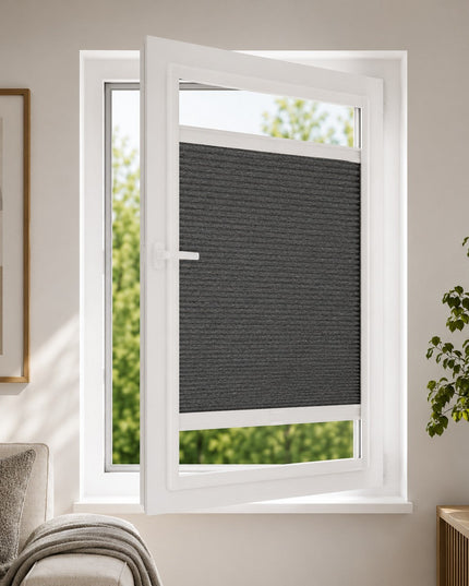 Store plissé occultant total sur-mesure - Cadre magnétique adhésif | Anthracite