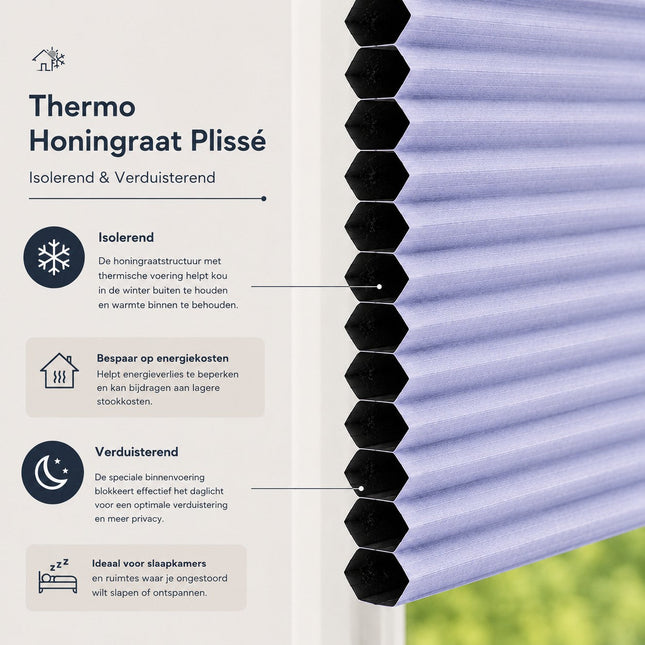 Store plissé up & down sur-mesure - nid d'abeille - Marron